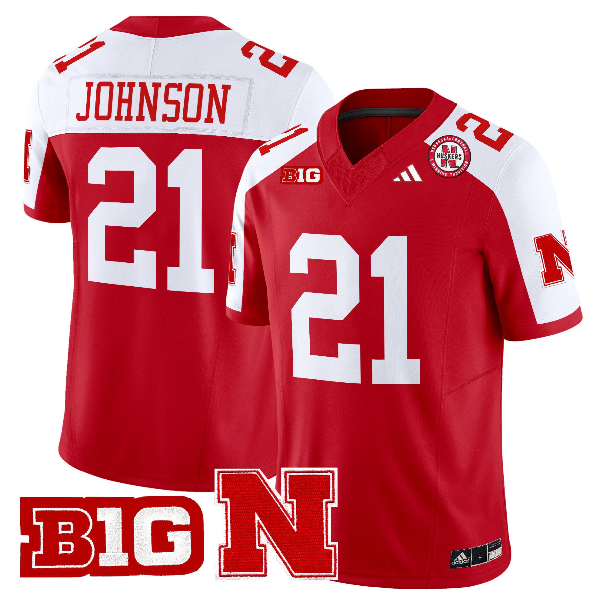 Men Nebraska Cornhuskers #21 Johnson Red 2024 Vapor Limited NCAA Jersey->ncaa teams->NCAA Jersey